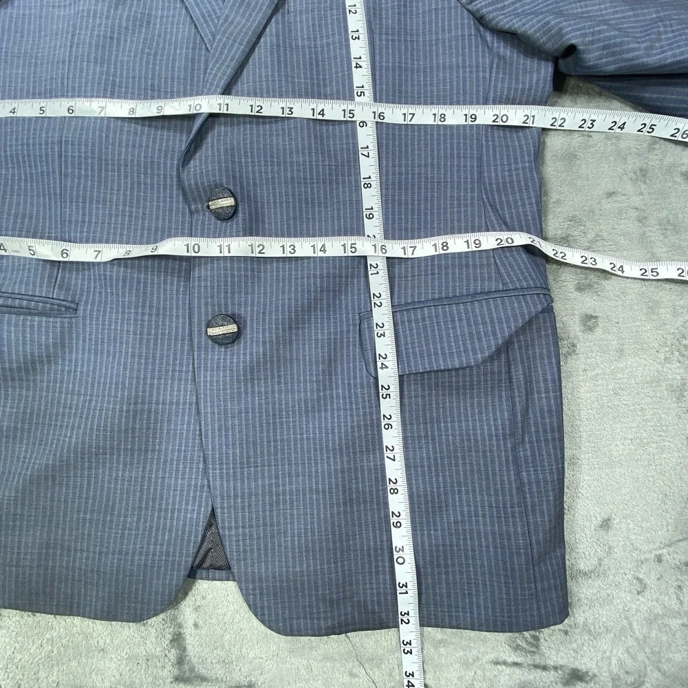 Joseph Abboud Blazer Mens 42R Blue Lanificio Stripe Sport Coat VTG 130s Wool USA